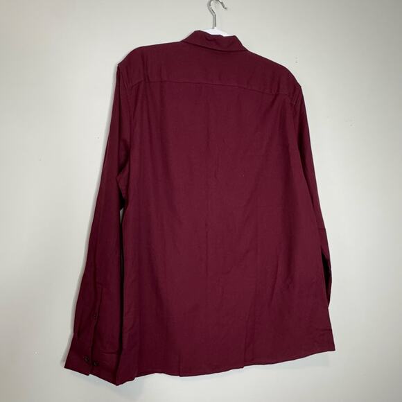 Artefact Burgundy Long Sleeve Button Up Shirt Men Slim Fit NWOT Size Large - Picture 5 of 10